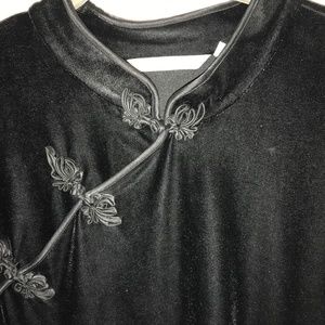 Black Velvet Soft Surroundings Asian Inspired Longer Tunic - XL